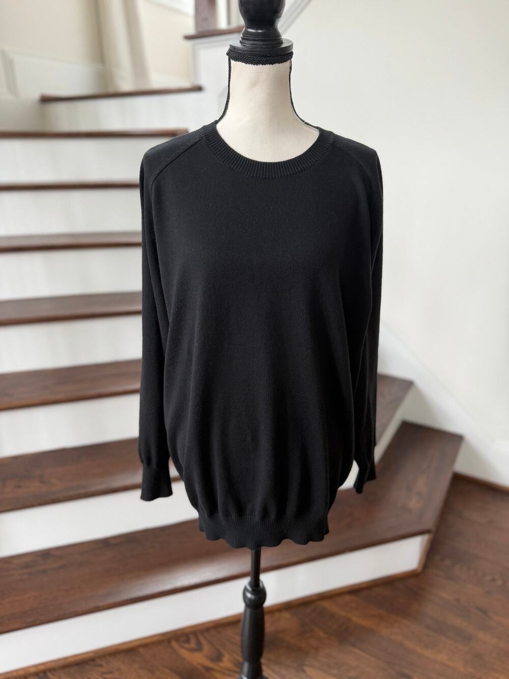 Universal Standard Black Knit Long Sleeve Crewneck Sweater